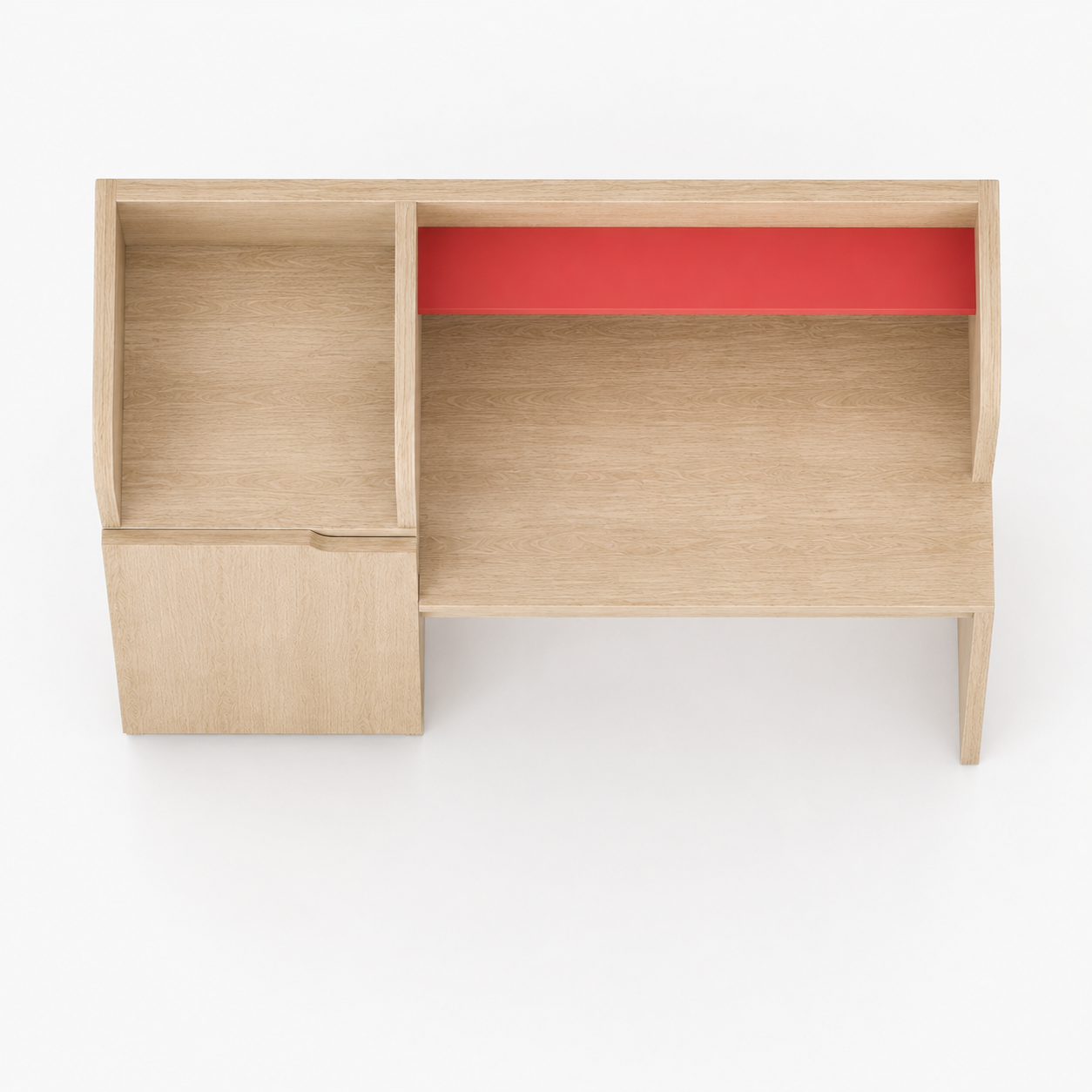 Kids Study Desk in Natural Oak with Storage Cabinet & Drawer for Kids Bedroom, Nursery & Study Area