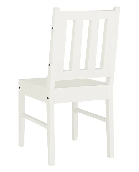 Kids Dining Chair Solid Wooden White Finish with Comfortable Seat and Safe Design for Children