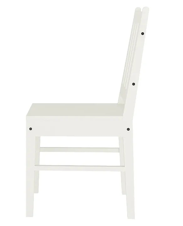 Kids Dining Chair Solid Wooden White Finish with Comfortable Seat and Safe Design for Children