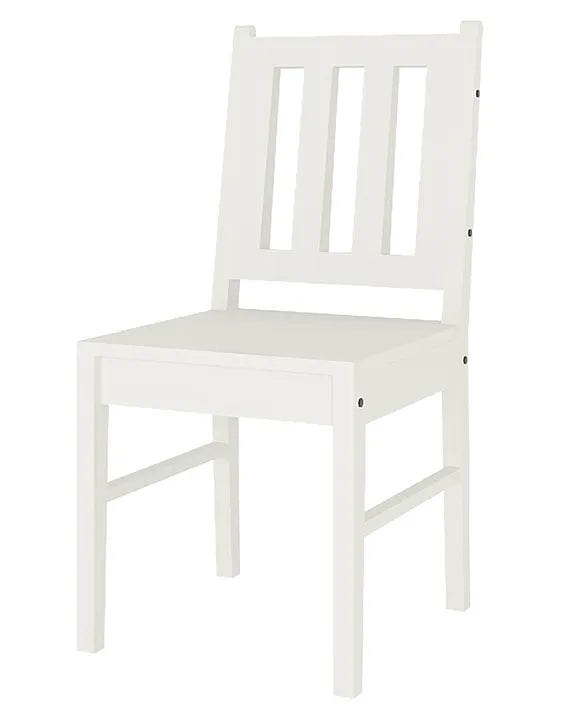 Kids Dining Chair Solid Wooden White Finish with Comfortable Seat and Safe Design for Children
