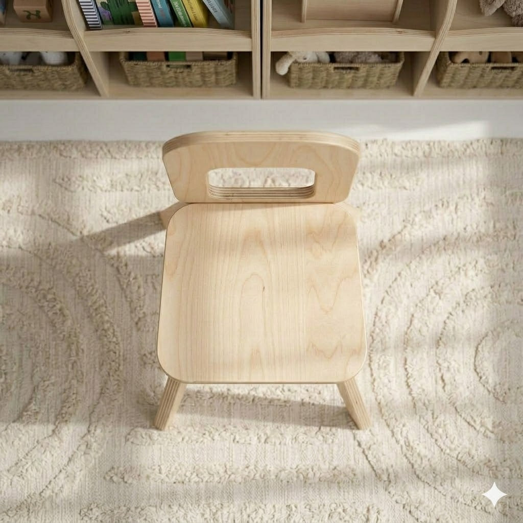 Birch Plywood Junior Kids Seating for Montessori Playrooms, Study Desks and Nurseries