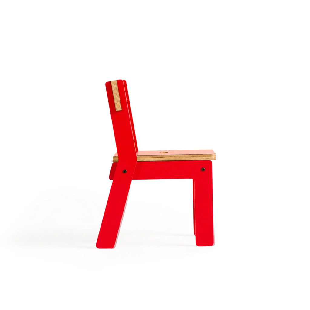 Kids Wooden Chair Red Colour or Durable Plywood Study Chair for Children