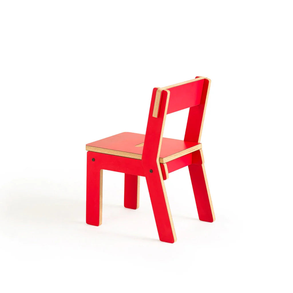 Kids Wooden Chair Red Colour or Durable Plywood Study Chair for Children