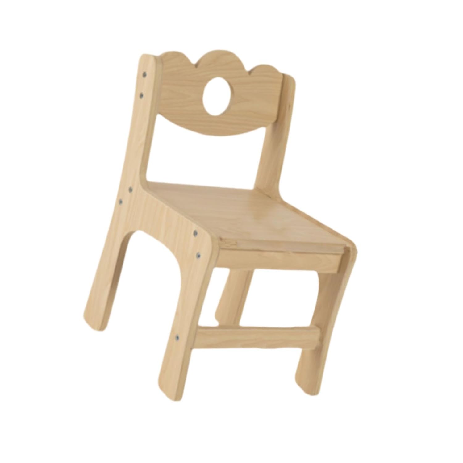 Eco-Friendly Natural Wood Kids Chair - Scalloped Back and Sturdy Design for Toddler Playrooms
