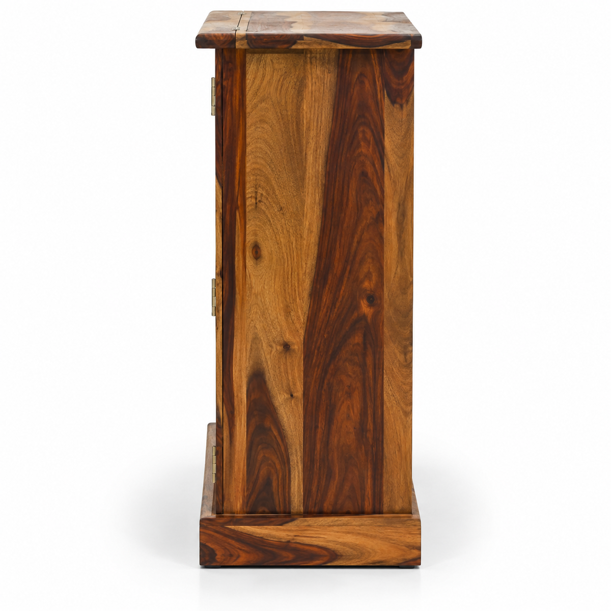 Natural Honey Wooden Foldable Bar Cabinet Unit with Glassware Shelves Stemware Holders and Wine Bottle Rack