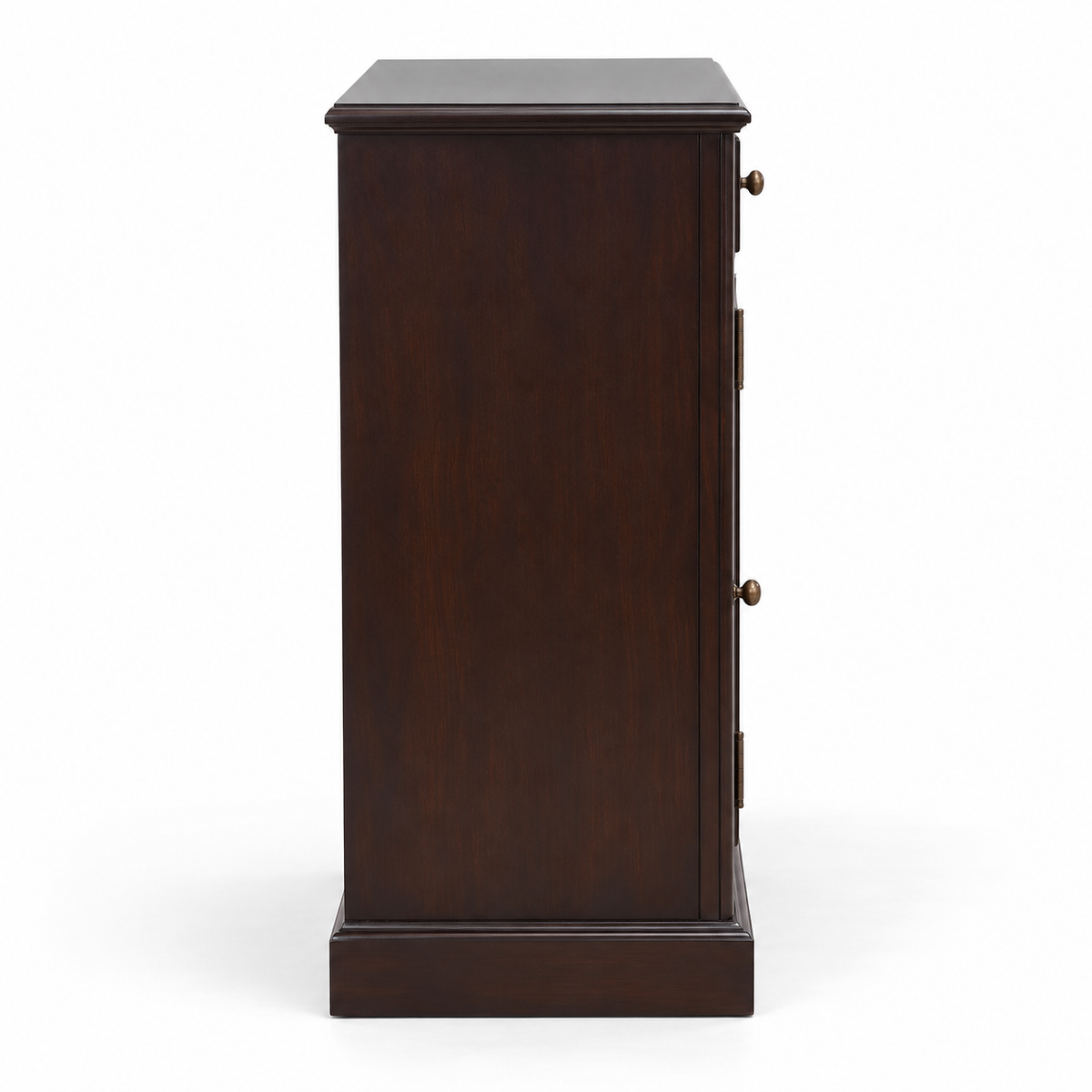 Dark Brown Wooden Wine Storage Cabinet Unit with Mesh Metal Door and Top Drawer for Home Bar Dining Room