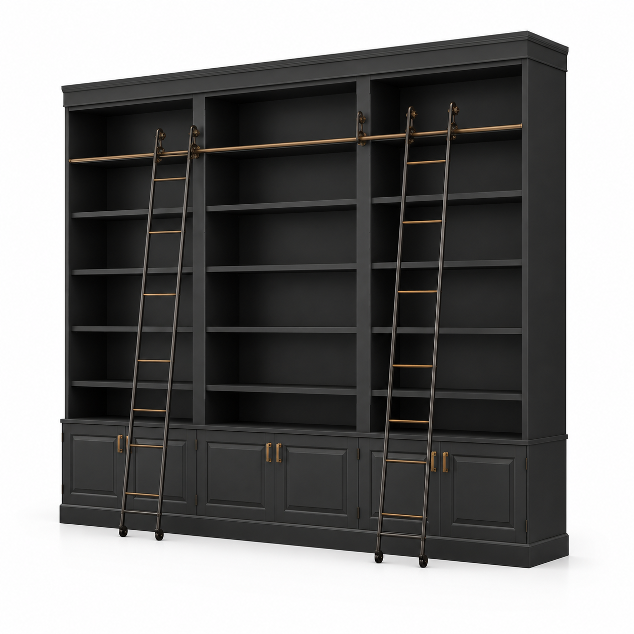 Office and Study Room Book Case Luxury Modern Cabinet and Back Unit for Office made in MDF with Sleek, Space-Saving Shelving