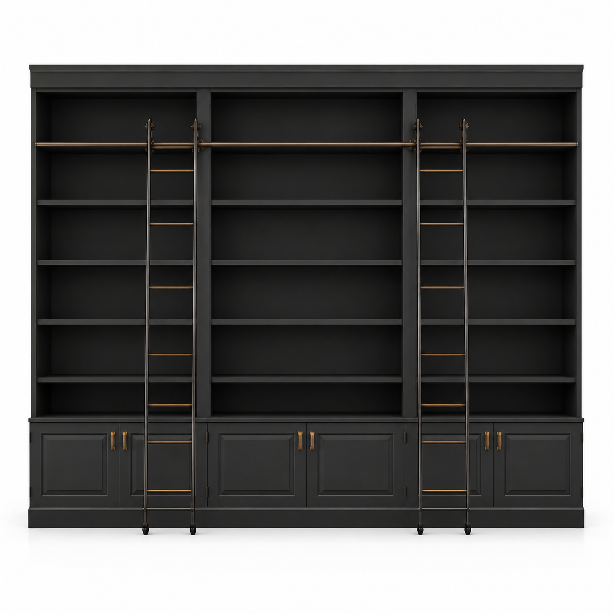 Office and Study Room Book Case Luxury Modern Cabinet and Back Unit for Office made in MDF with Sleek, Space-Saving Shelving