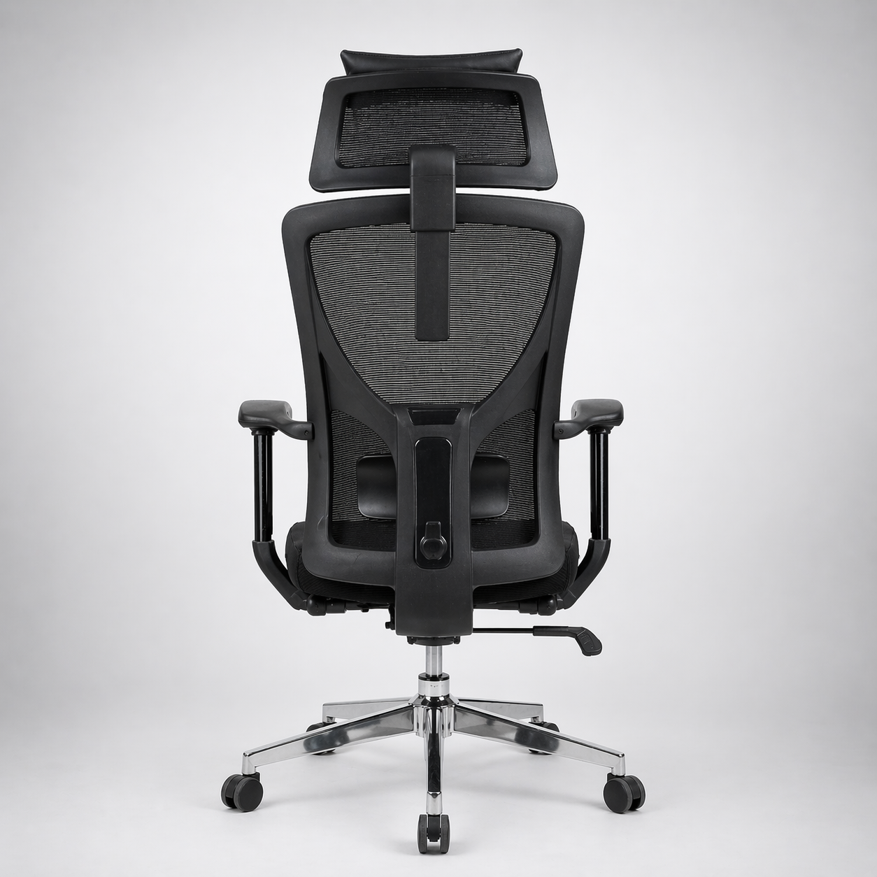 Ergonomic Executive Mesh Office Chair with High Back Support, Adjustable Headrest, Cushioned Fabric Seat, Tilt Mechanism & Chrome Base for Office & Home Use