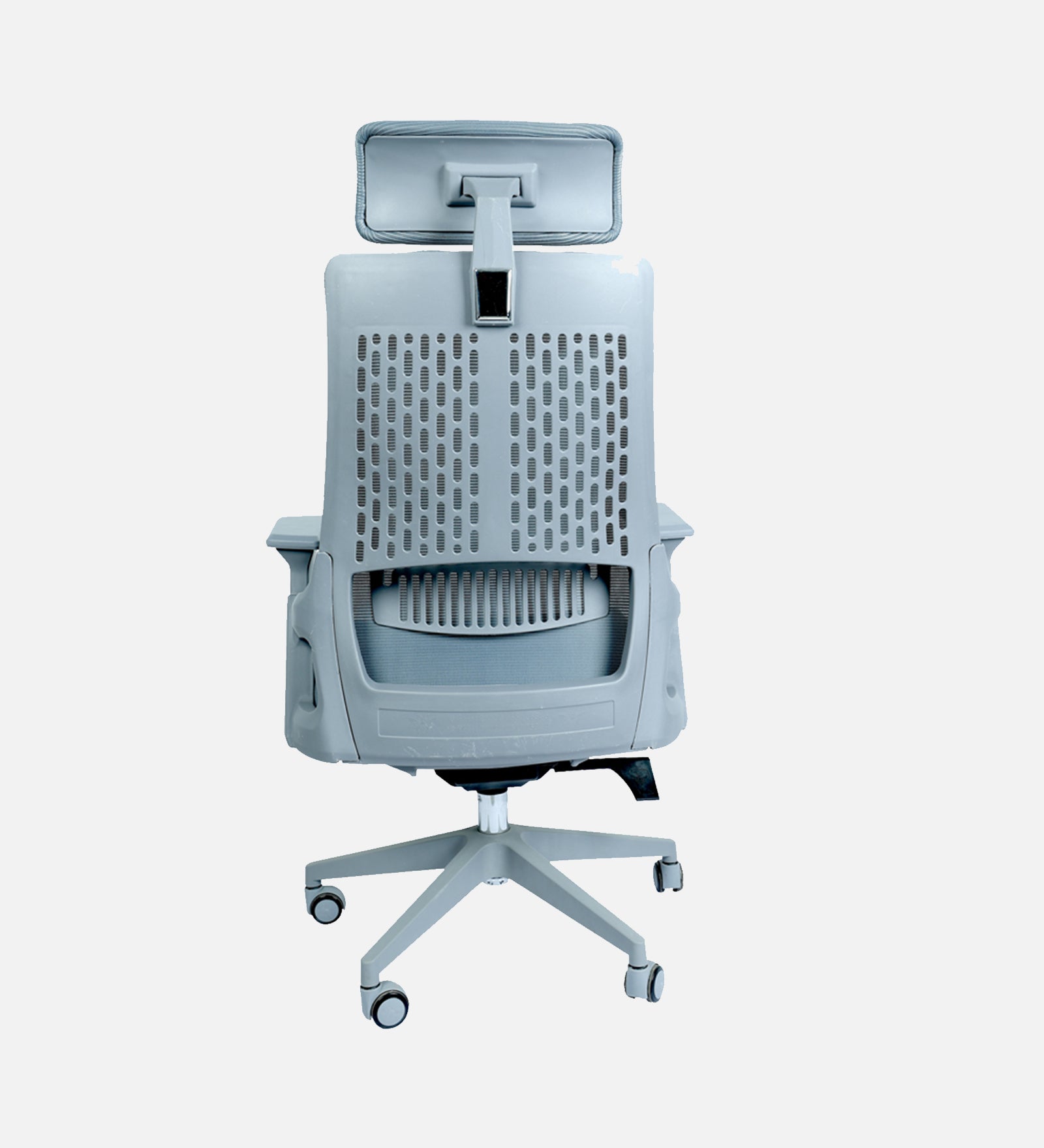 High Back Mesh Office Chair with Headrest for Directors & Executive | Ergonomic Revolving Chair with Adjustable Height | Grey Chair for Work from Home & Office Use