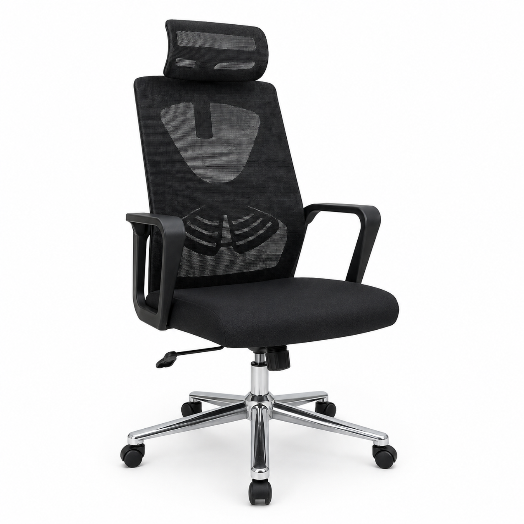Stylish Director Office Chair, Mesh Upholstery with High Back and Chrome Base for Modern Workspace
