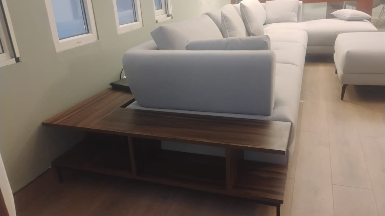 Home and Living Room Luxury Design 3 Seater Sofa made in Pinewood and Upholstery & Metal Legs Base Modern Look in Home Grey Color