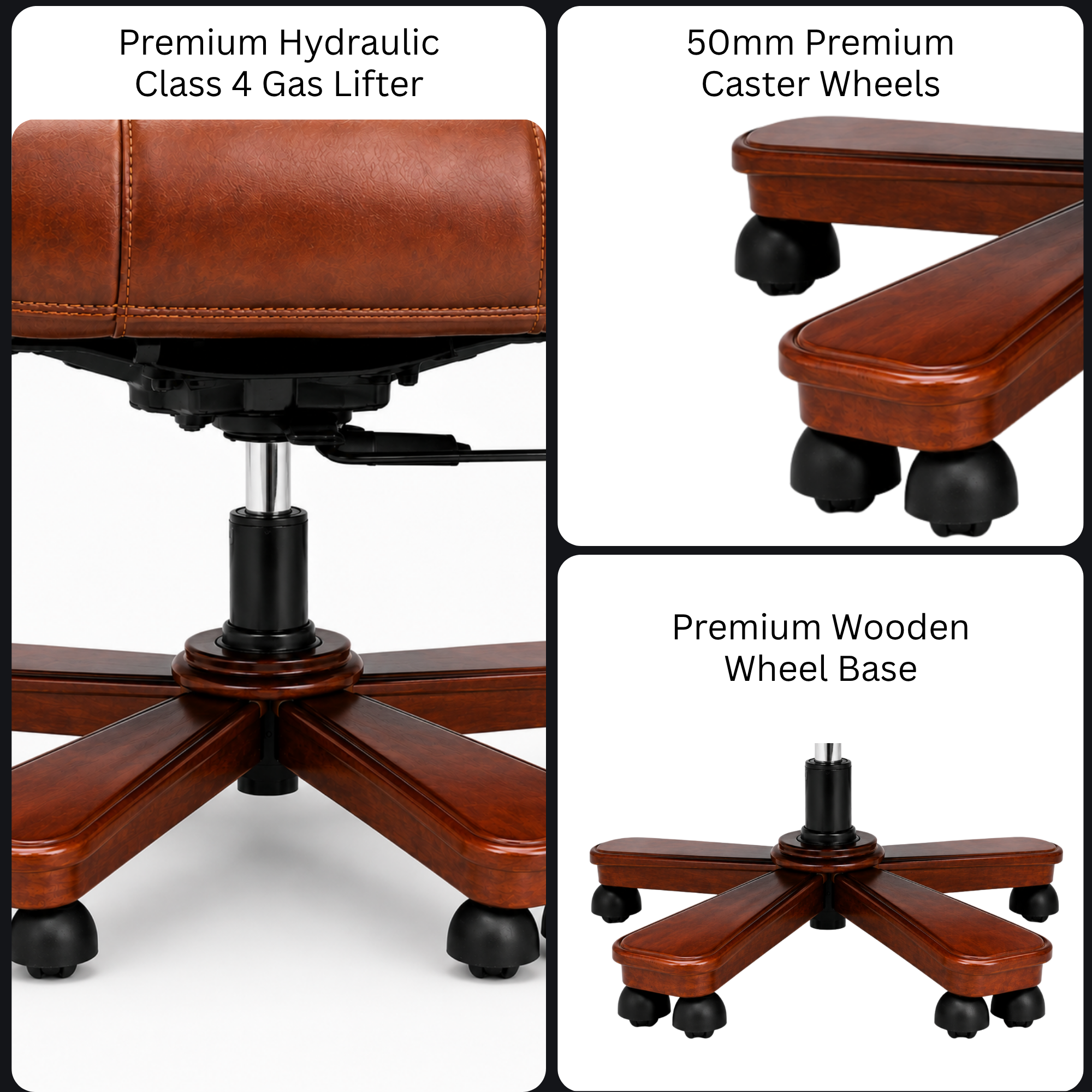 Luxury Director Chair for office Royal Design with Handcrafted & Leatherette & Recliner & Height Adjustable and Revolving Chair