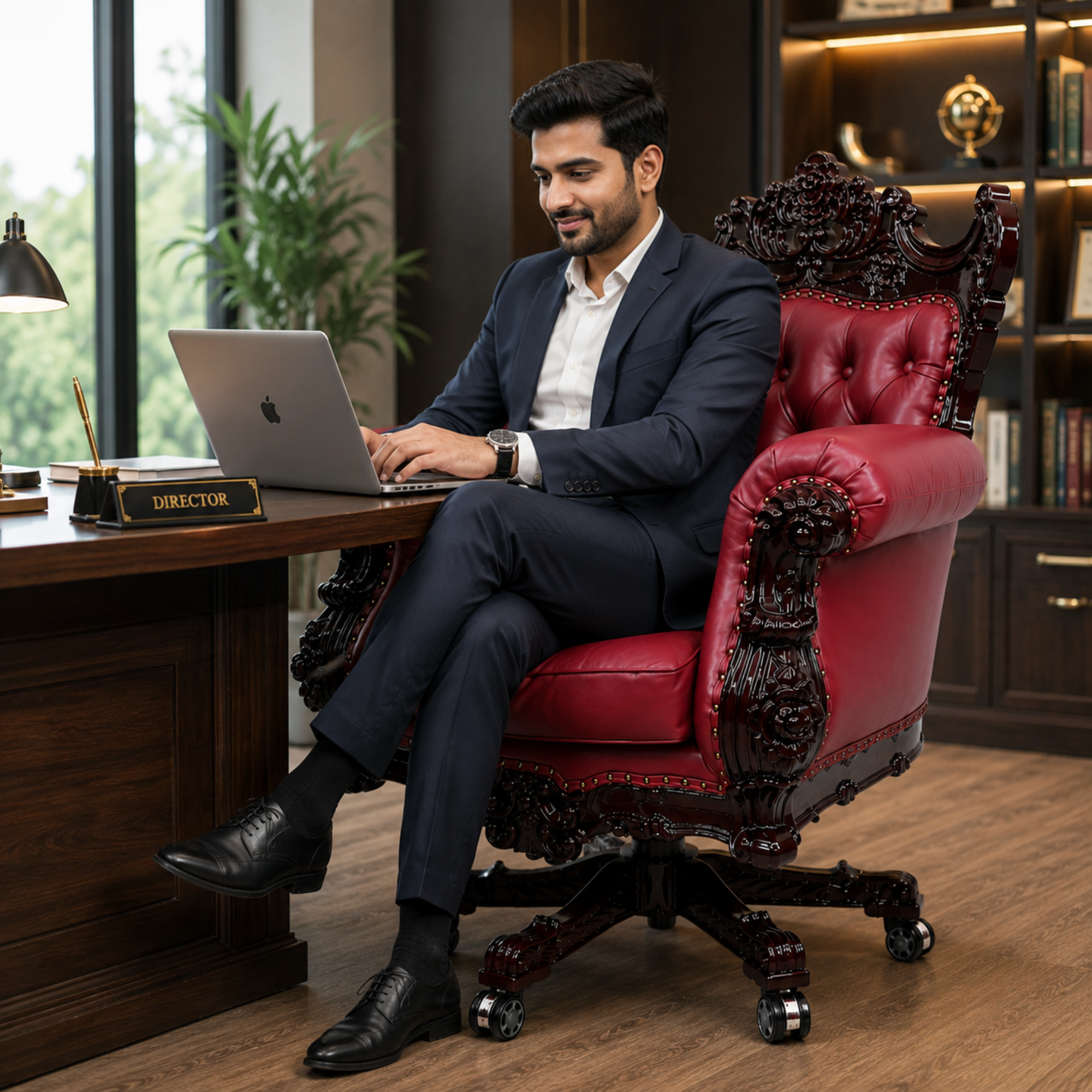 Red Director Chair Office View