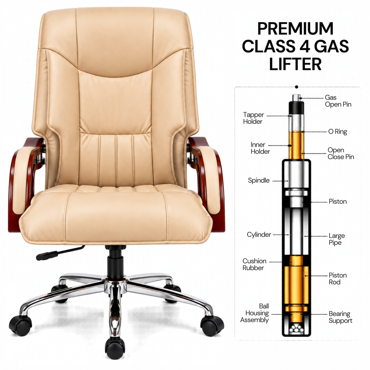 High Back Office Chair Leatherette Base