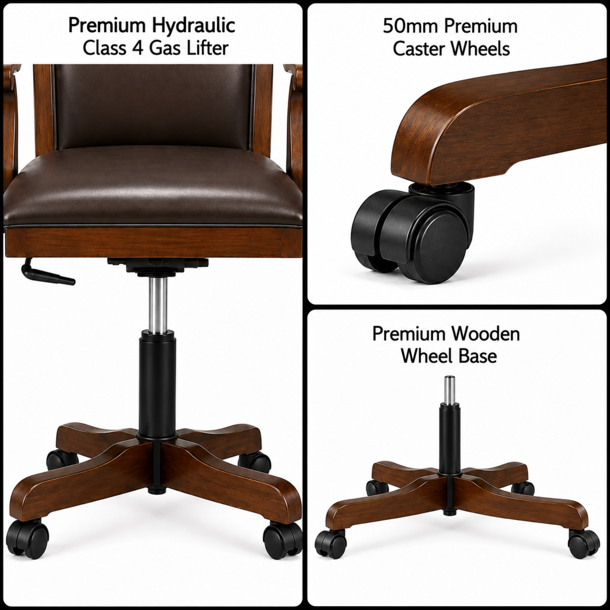 Director Chair for Royal office Furniture Luxury Premium Leatherette with Hand-carving Wooden