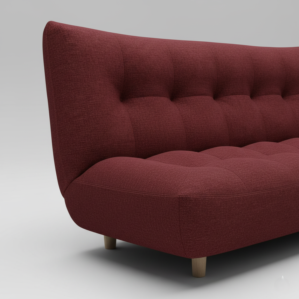 Modern 3-Seater Suede Fabric Tufted Sofa Cum Bed Space-Saving Convertible Design with Polished Wooden Legs, No Armrest