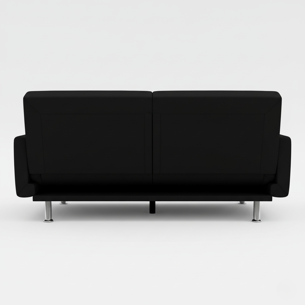 Sofa Cum Bed 3-Seater Suede Fabric Space Saving Convertible Design with Metal Legs, No Armrest