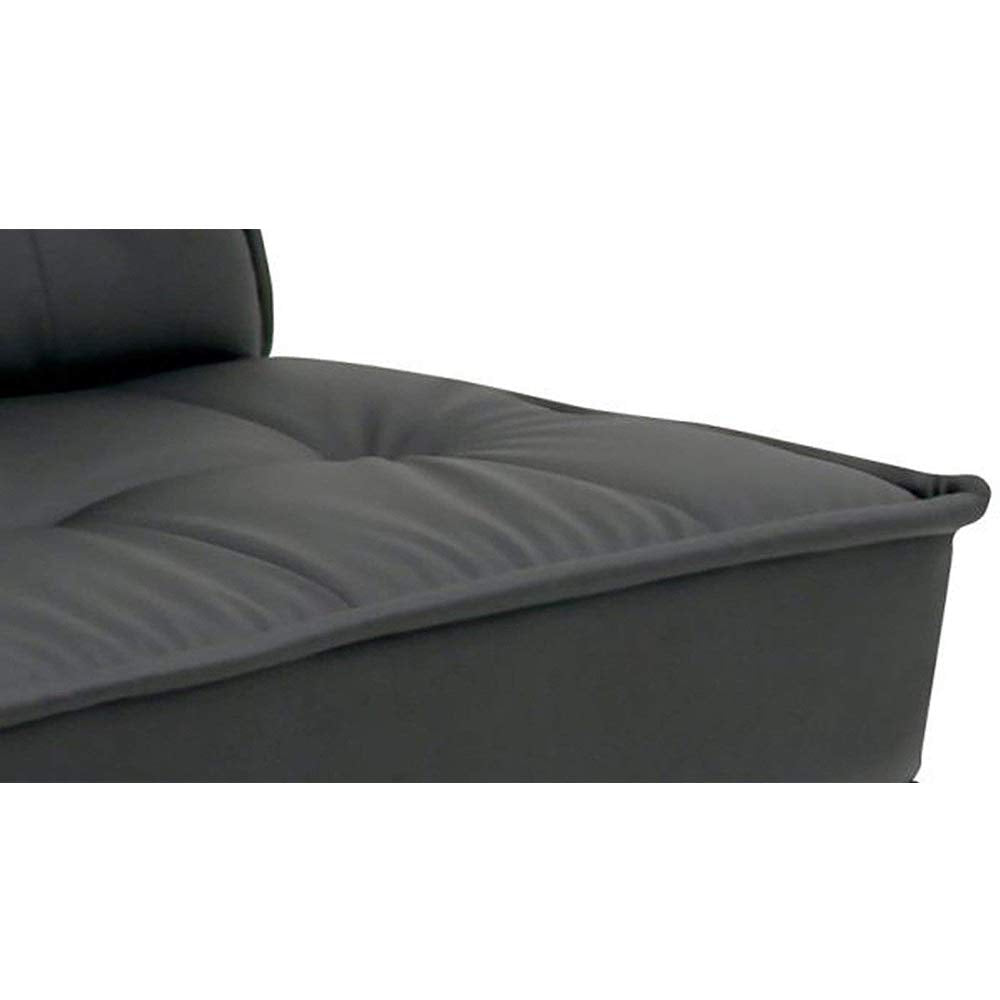 3-सीटर फ़ैब्रिक सोफ़ा कम बेड, जगह बचाने वाला, क्रोम-फ़िनिश्ड मेटल लेग्स वाला कन्वर्टिबल डिज़ाइन, बिना आर्मरेस्ट के