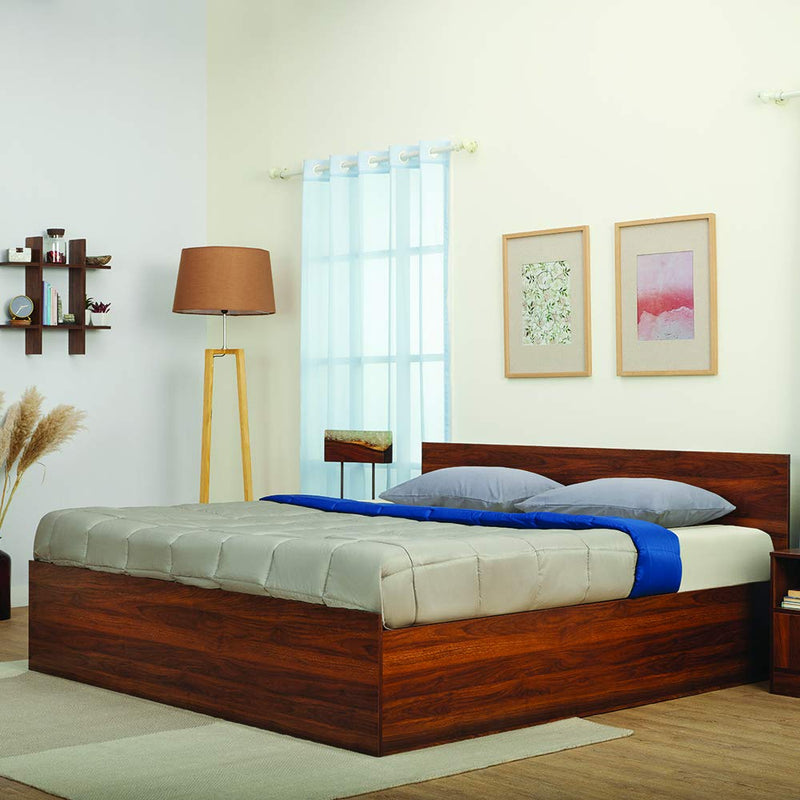 Solid Wood King Size With Storage Bed With Back Cushion - RAJ
