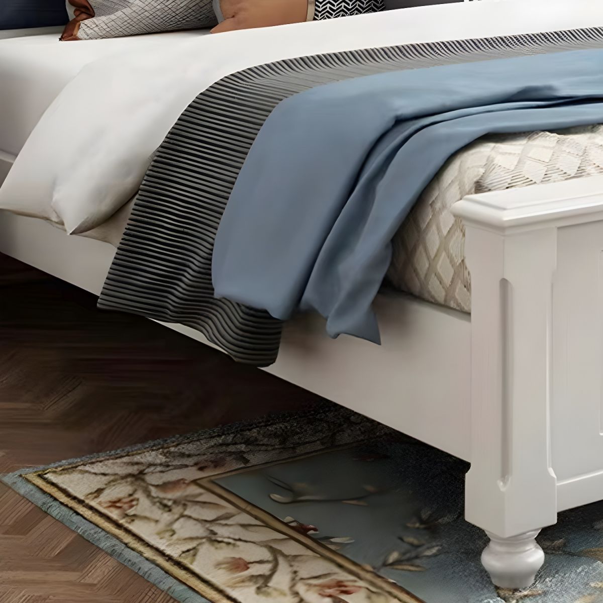 Luxury Wooden Bed with Soft Upholstered Headboard, and Premium Modern Design for Home Bedrooms