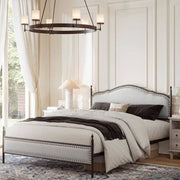 Bed with 2 Bedside Tables | Durable and Premium Upholstered Headboard and Luxury for Modern Living Room