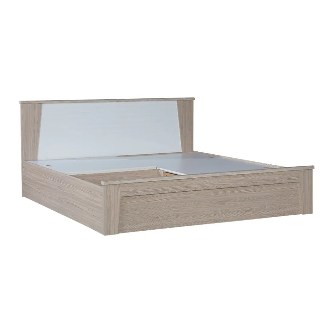 Modern Wooden Bed with Horizontal Grooved Headboard, Raised Panel Footboard, Sturdy Box-Style Base & Elegant Design for Home Bedrooms