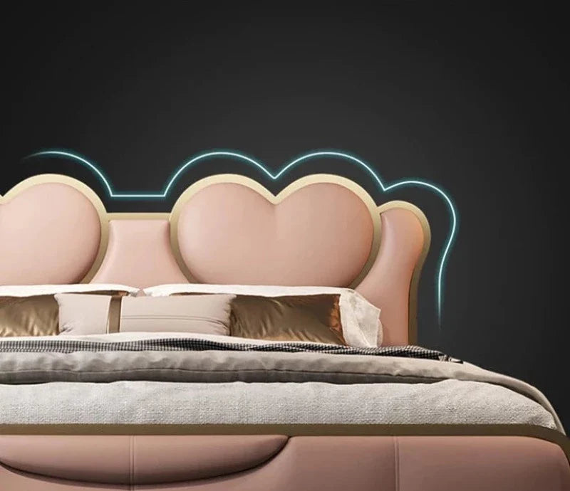 Royale King Size Premium Upholstered Bed with Vertical Channel Tufted Headboard and Gold Metallic Trim – Available in Standard Hydraulic Storage