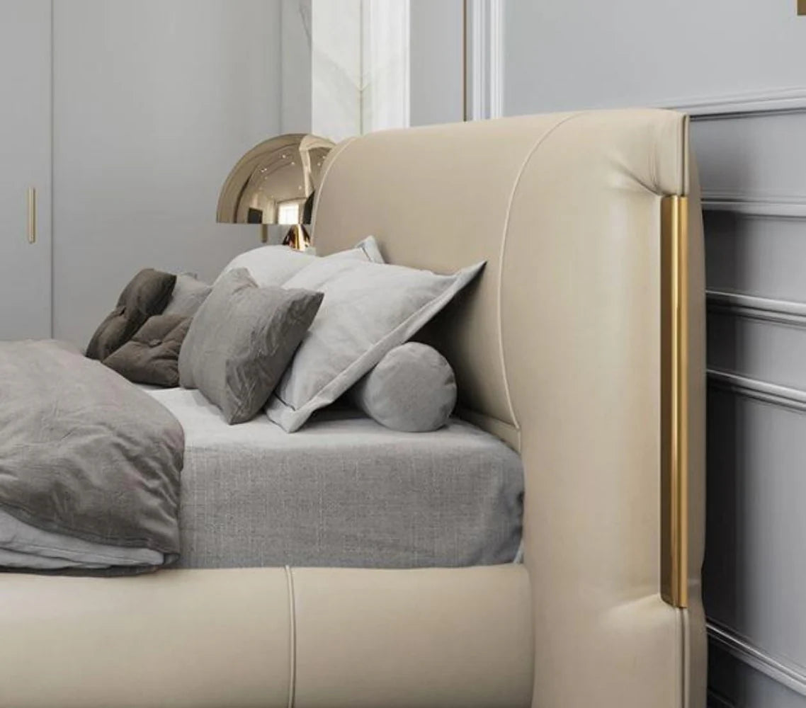 Heritage Luxury King Size Beige Upholstered Bed with Extra High Vertical Fluted Headboard, Curved Wingback , Available with Hydraulic Storage