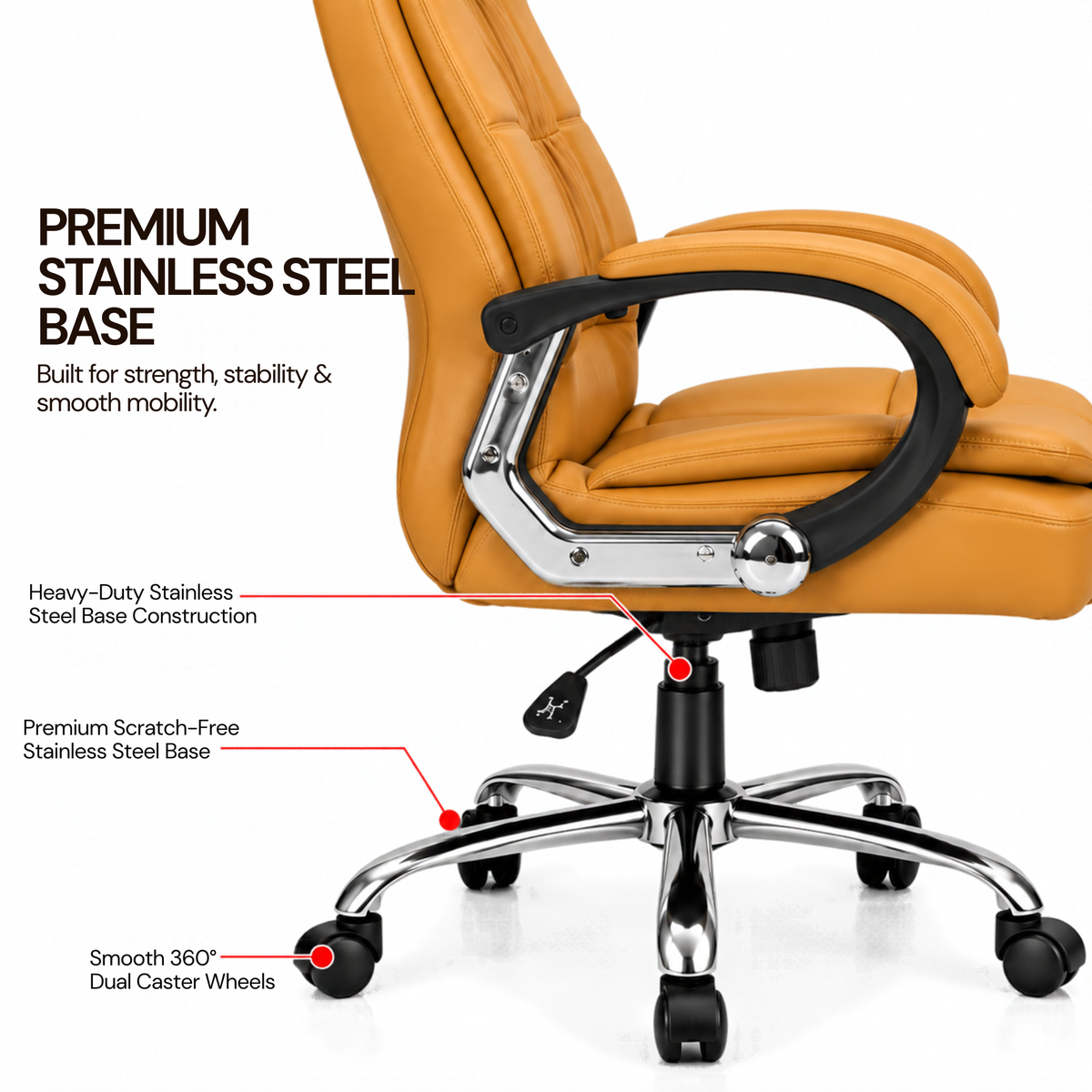 High Back Office Executive Chair with Chrome Base
