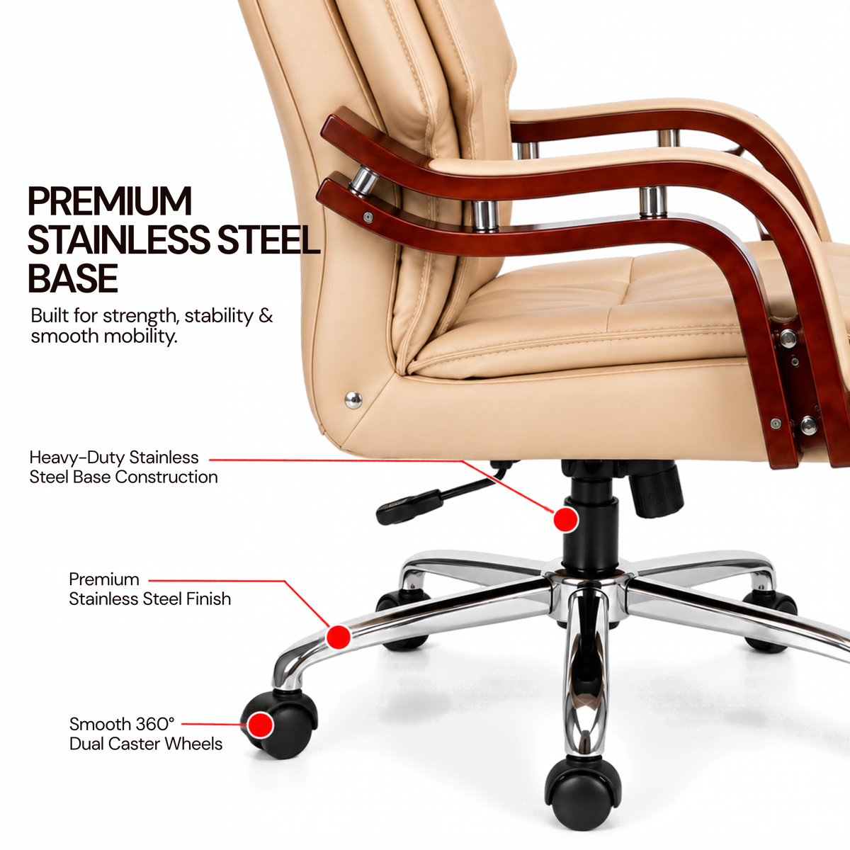 High Back Office Chair Leatherette Base