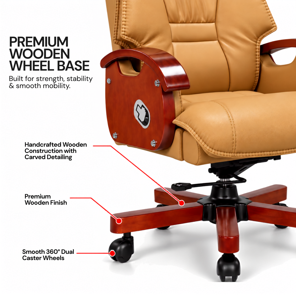 High Back Director Chair for office Modern Design Made in Plyboard with Leatherette & Recliner & Height Adjustable and Revolving Chair