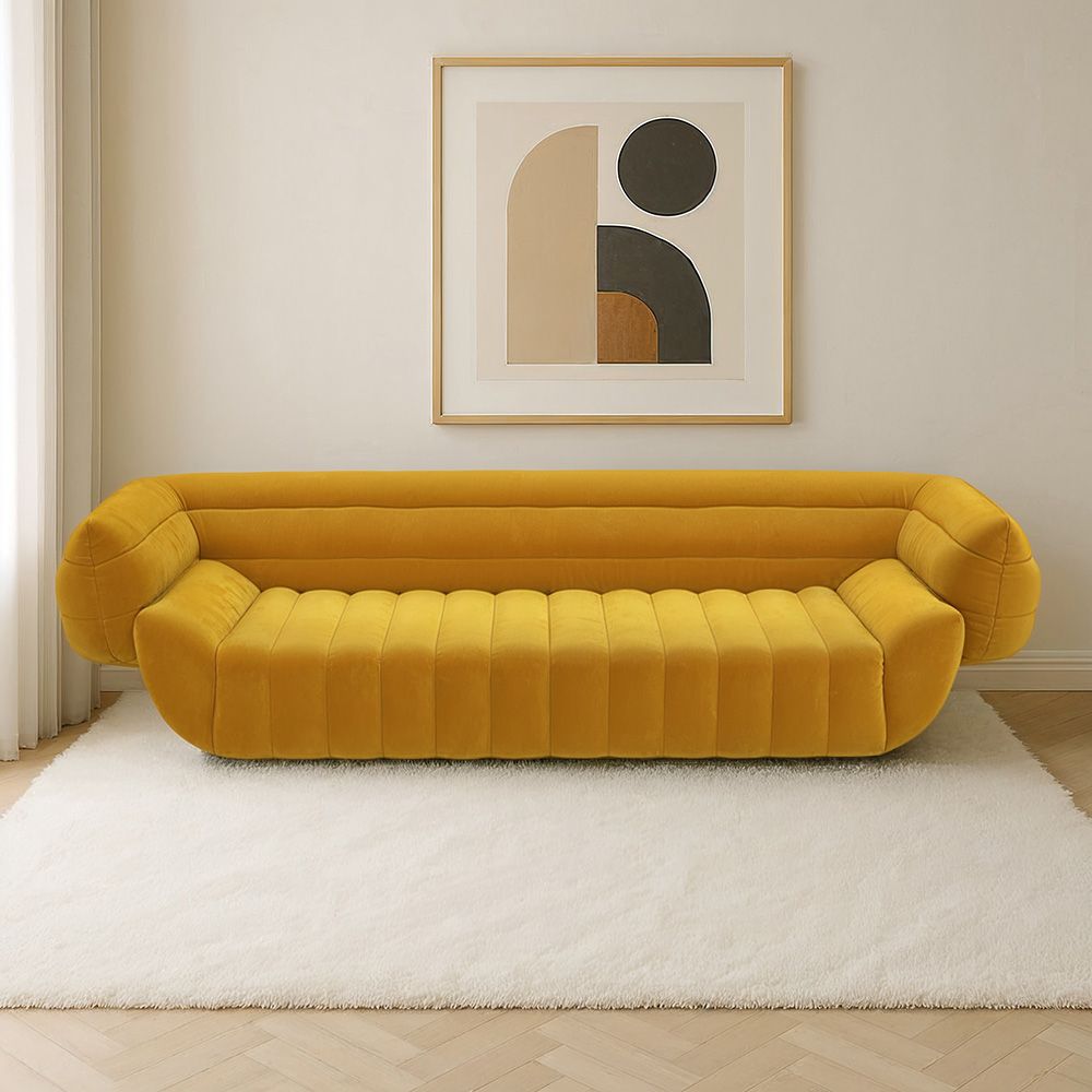 Modern 3-Seater Velvet Sofa with Plush Foam Cushion and soft texture with modern design