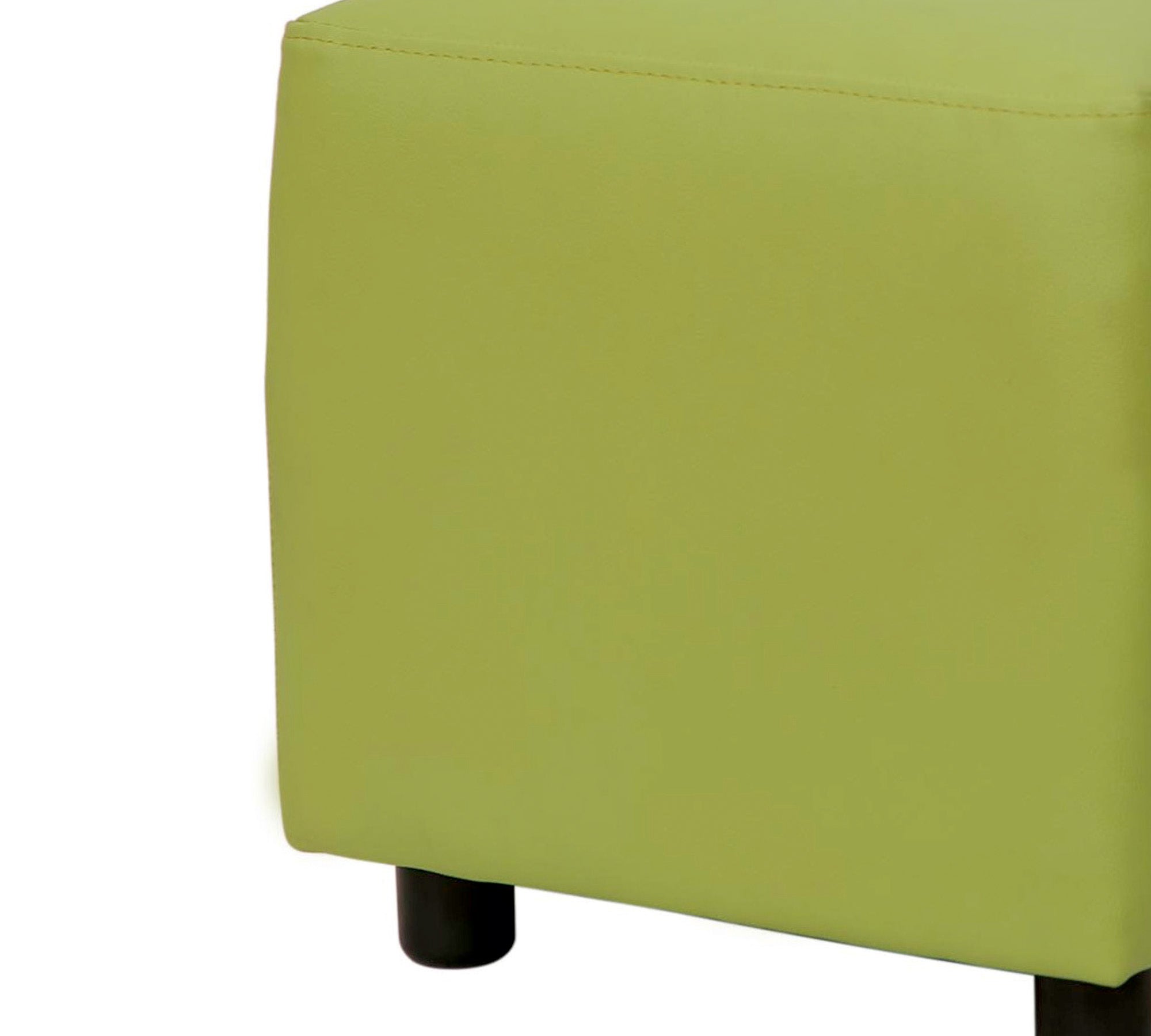Modern Lime Green Cube Pouffe Ottoman - Square Footstool for Kids Playroom, Nursery & Living Room