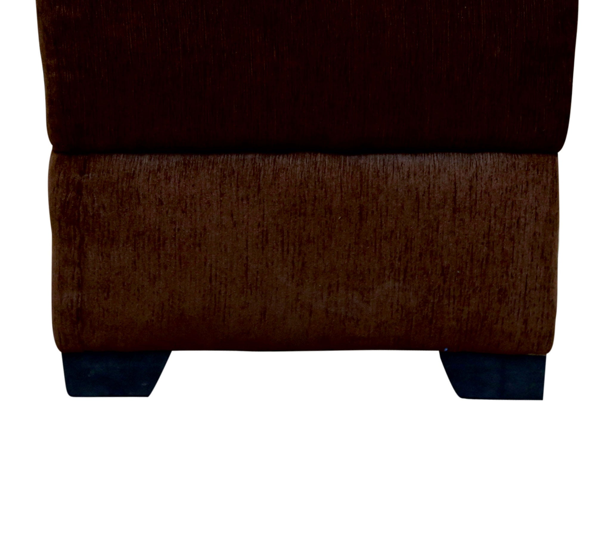 Modern Square Fabric Pouffe with Dark Brown Upholstered Footstool for Living Room