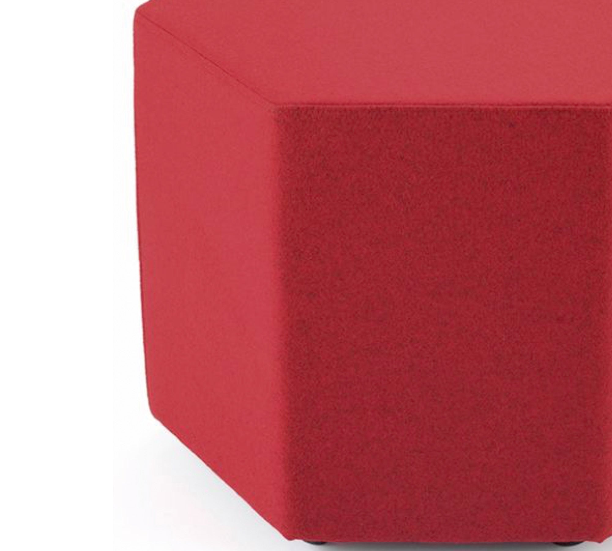 Pouffe with Wooden Base Fully Cushioned Cotton Fabric