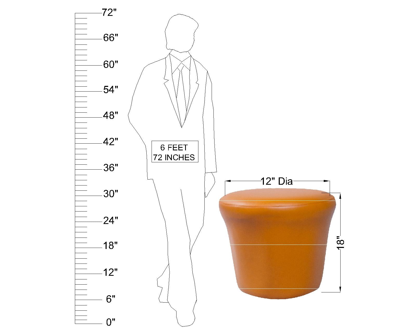 ठोस लकड़ी के फ्रेम लेदरेट पाउफ