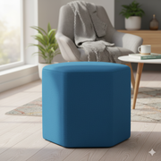 ठोस लकड़ी के फ्रेम कपड़े षट्भुज Pouffe