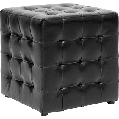 ठोस लकड़ी के फ्रेम वाला लेदरेट ओटोमन