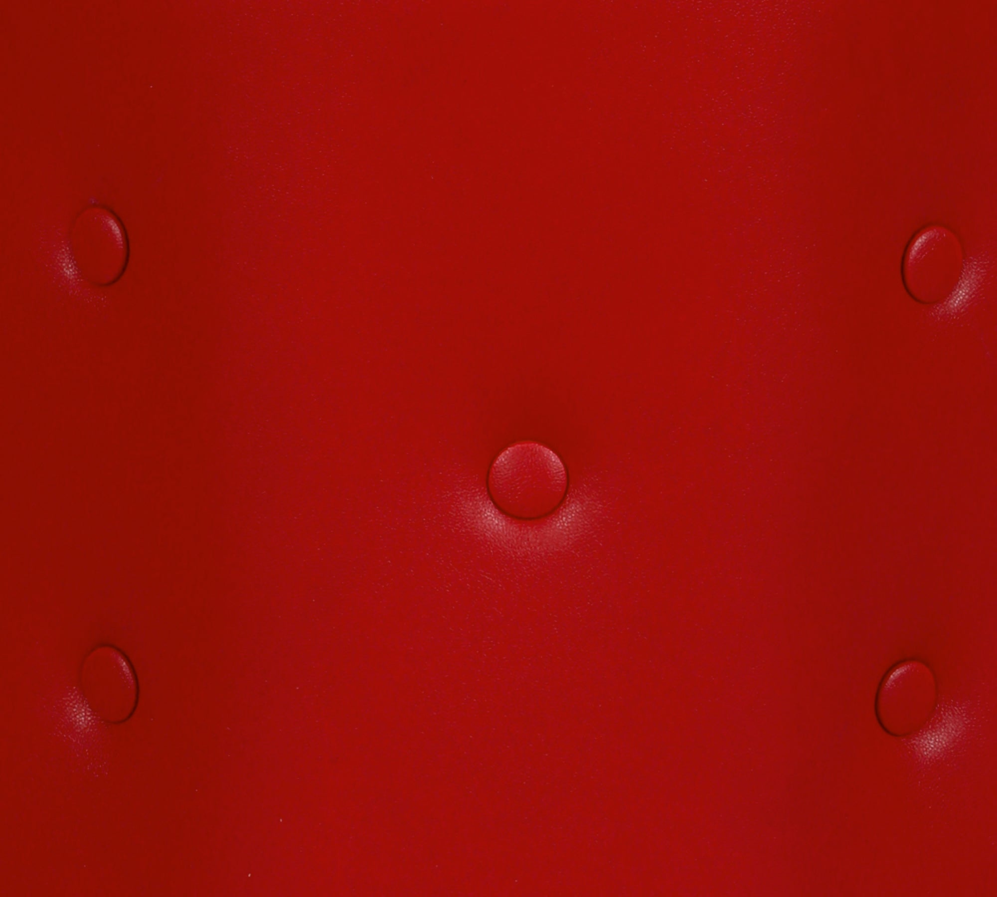 Premium Red Leatherette Round Ottoman Puffy Stool with Stylish Button Tufted Footrest for Living Room