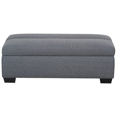 स्टोरेज के साथ लकड़ी के फ्रेम वाला फ़ैब्रिक ओटोमन