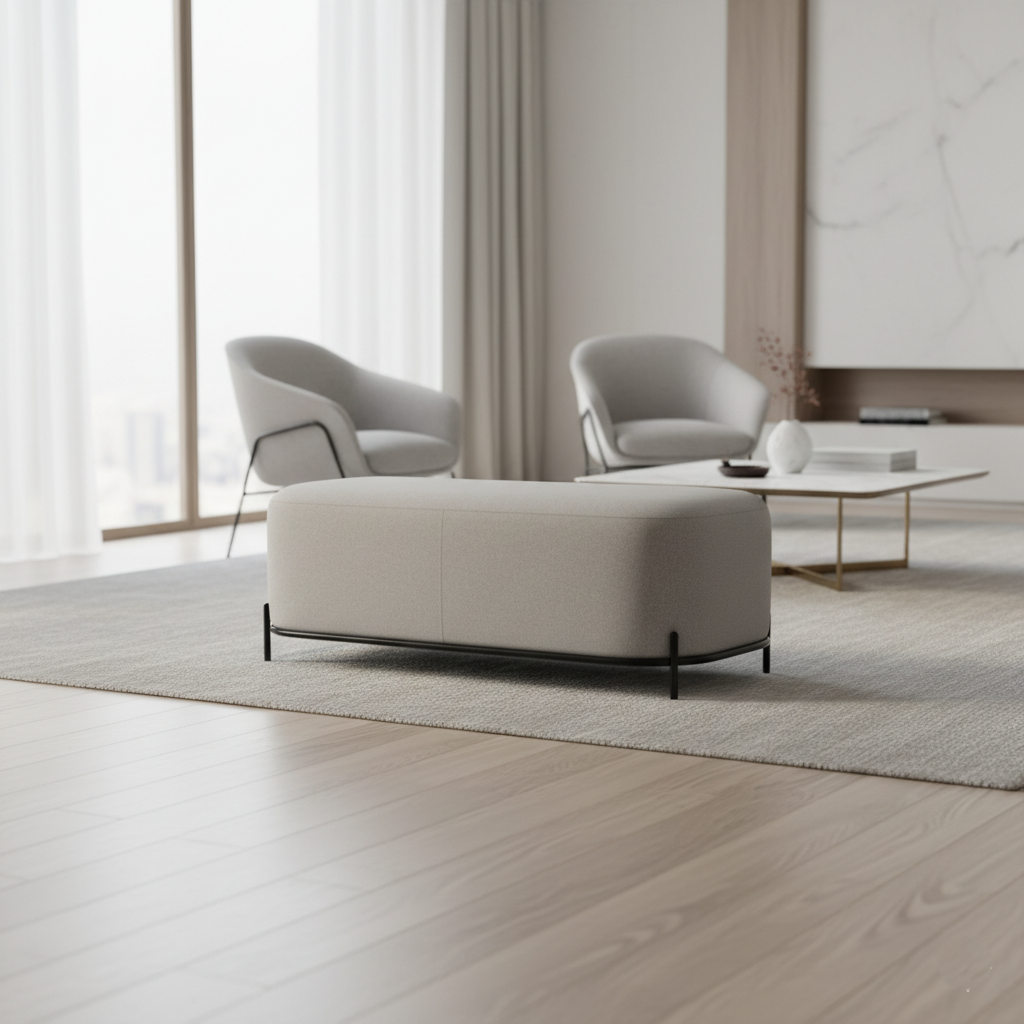 घर के लिए ओटोमन, आलीशान पाउफ के साथ, सुरुचिपूर्ण आंतरिक सज्जा के लिए, लिविंग रूम के लिए सजावटी आकर्षण