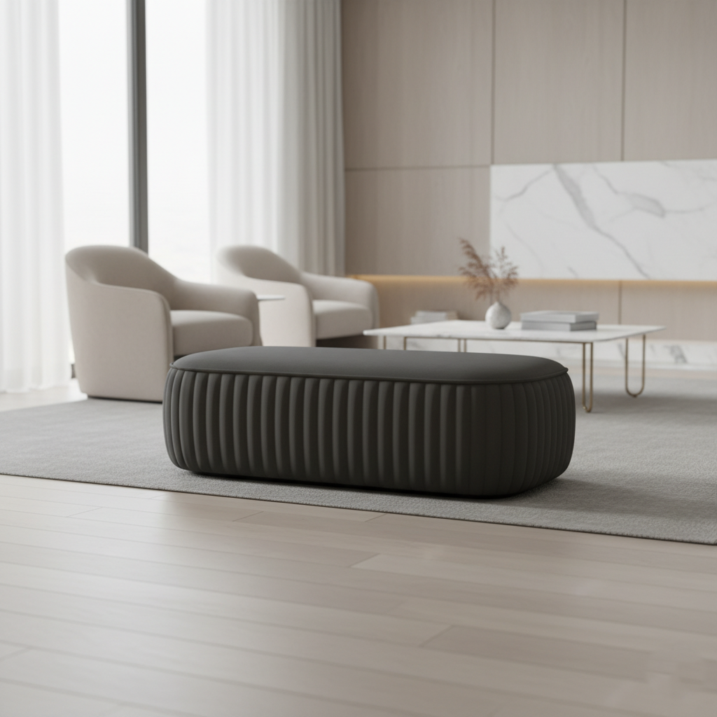 घर के लिए ओटोमन, आलीशान पाउफ के साथ, सुरुचिपूर्ण आंतरिक सज्जा के लिए, लिविंग रूम के लिए सजावटी आकर्षण