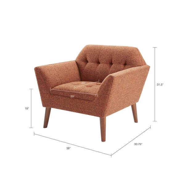 Wide Tufted Armchair for Living Room