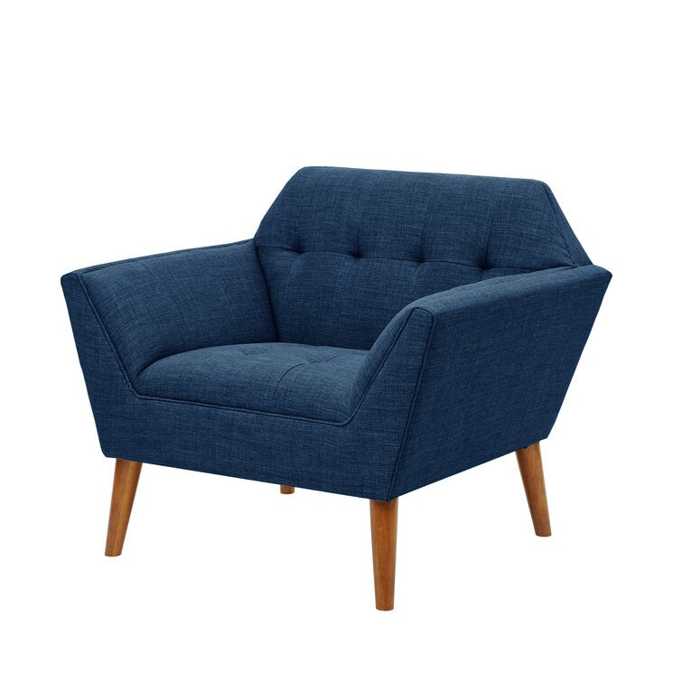 Wide Tufted Armchair for Living Room