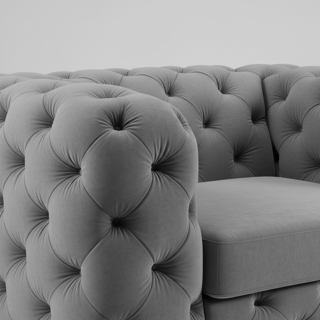 1 Seater Chesterfield Sofa Modern and Tufted Design, Sophisticated Design, Premium Comfort
