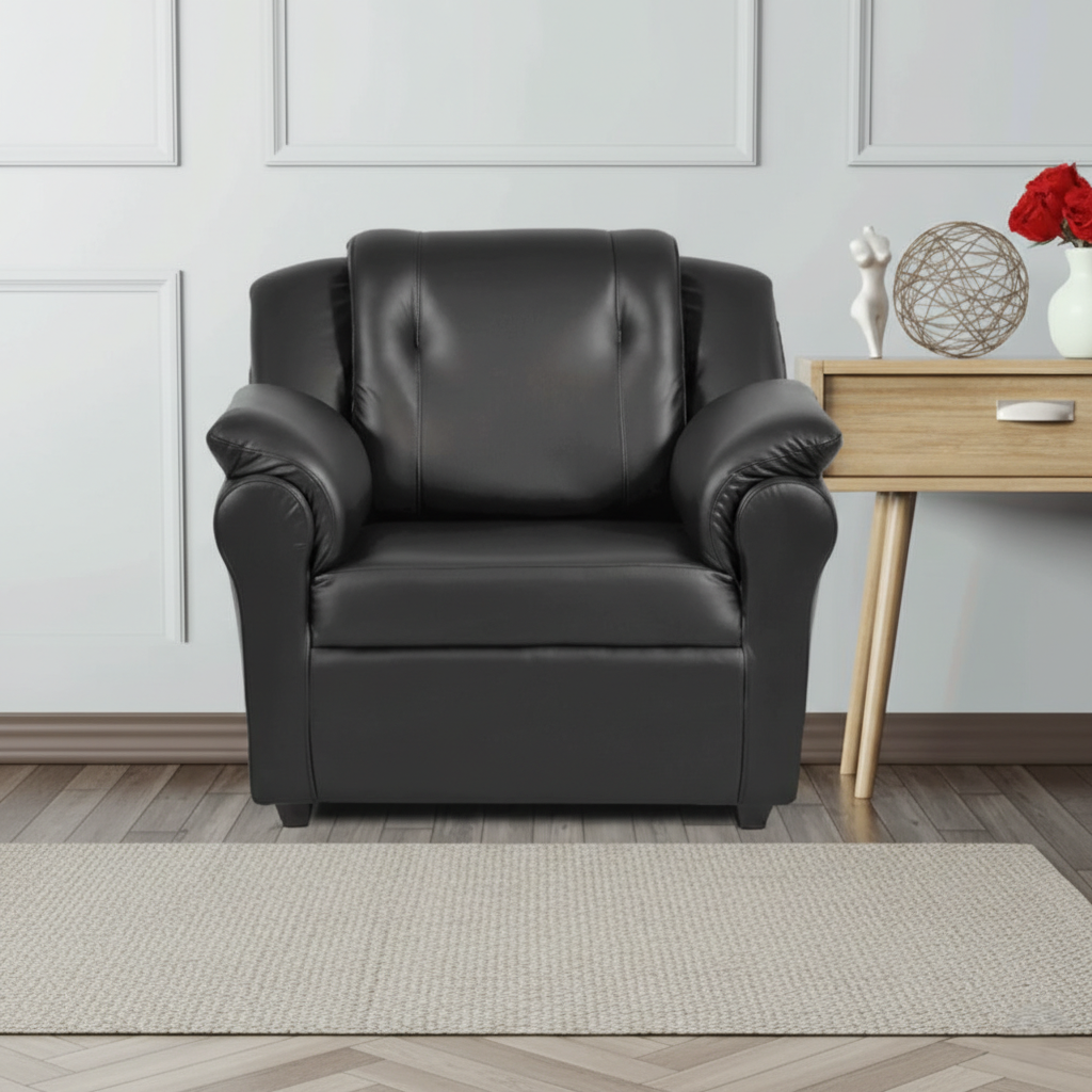 1 Seater Sofa for Home Furniture with Leatherette Upholstery and Modern & Perfect for Living Room
