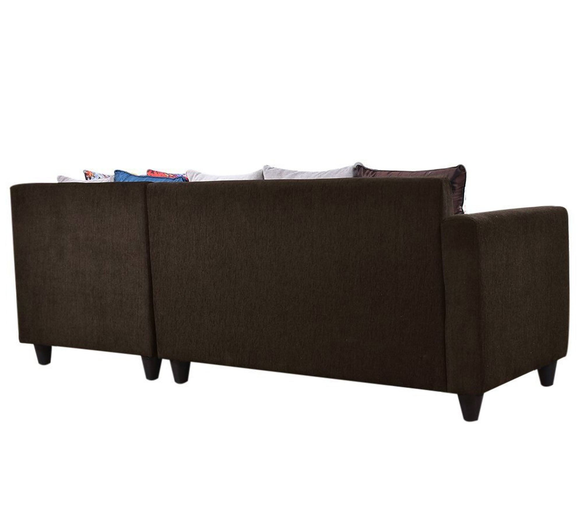 L Shape  4 Seater Sofa Made in Wooden Upholstery Suede Fabric with Wooden Legs with Polish Best Design for Home and Offices