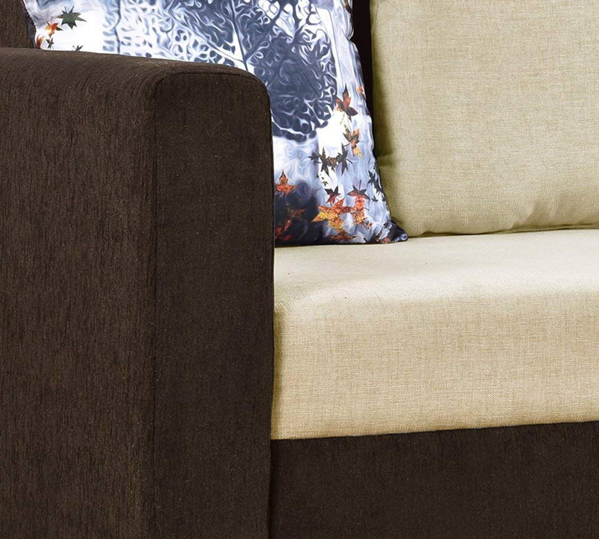 L Shape  4 Seater Sofa Made in Wooden Upholstery Suede Fabric with Wooden Legs with Polish Best Design for Home and Offices