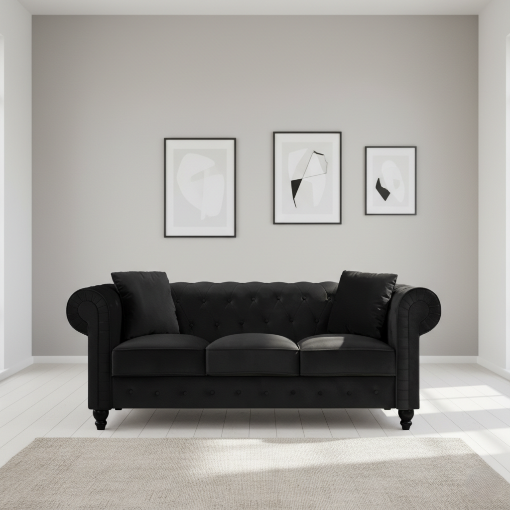 3 Seater Sofa for Home Furniture with Fabric Upholstery and Soft Padded & High Quality for Living Room